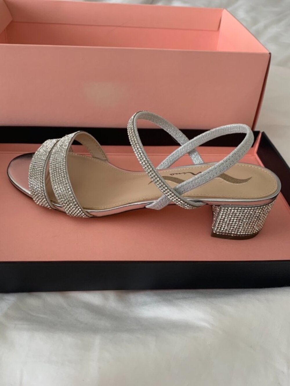 Nina Silver Block Heel Sandals